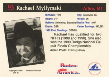 1991 Rodeo America Set B #93 Rachael Myllymaki Back